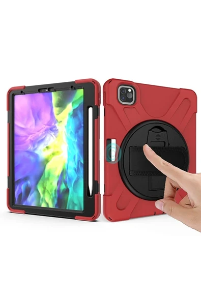 Akman iPad Pro11 (2021-2020-2018) Kılıf Shockproof 3 Katmanlı Standlı Zırh Kılı - ACL6205211-4207 - Resim 6