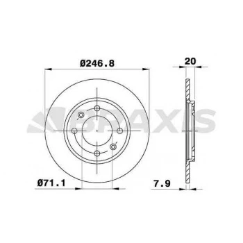 Psa Arka Fren Disk Aynası Peugeot 205 309 II 1.6i 1.9i - Braxıs Ae0649 ürün görseli