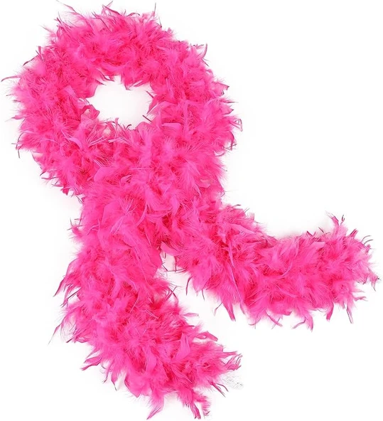 Fuşya Renk Kabarık Kalın Otriş Boa Tüy 6 cm Genişlik 180-200 cm Uzunluk ürün görseli