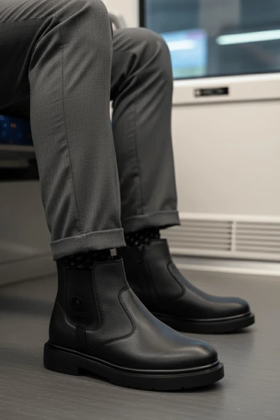 Muggo GERALT Fermuarlı İçi Kürklü Erkek Kışlık Bot - 12