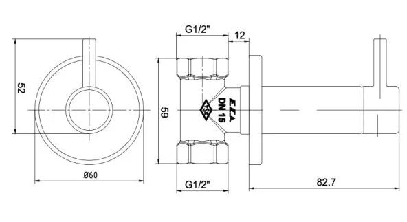 Eca Ankastre Ara Kesme Valfi Klozet Taharet Musluğu 102126441 - 2