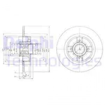 Renault Arka Fren Disk Aynası(dıskı) Renault Megane I Scenic II 1.4 / 1.6 / 1.8 / 1.9 / 2.0 Abslı Rulmanlı - Delphi Bg9029rs ürün görseli