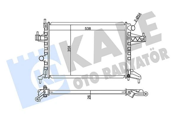 Opel Motor Su Radyatoru (klimalı) Z14xe Corsa C Tigra B - Kale 363600 - Resim 1