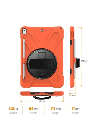 Akman İPad Pro 10.5 Air10.5 2019 Kalem Yerli Standlı Zırh Kılıf Shockproof case-( - ACL6206142-6374 - Resim 4