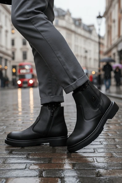 Muggo GERALT Fermuarlı İçi Kürklü Erkek Kışlık Bot - 11