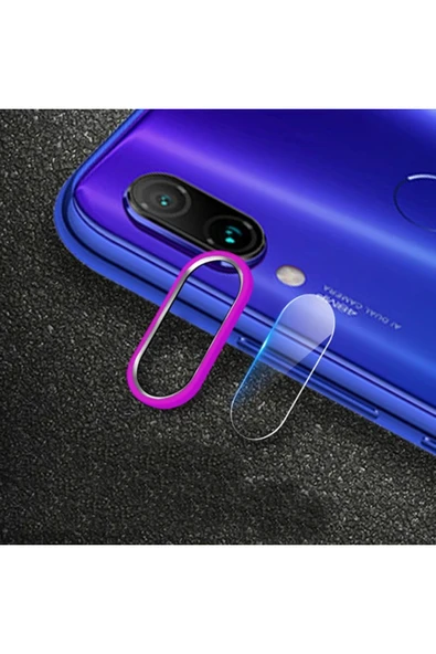 İsmiyle Al Xiaom Redmi Note 7 Kamera Koruma Metal Lens+ Kırılmaz Cam Set-(1903) - 5