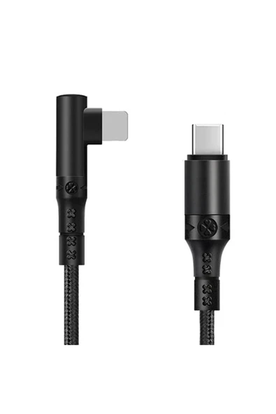 Akman ALLY Type-C to İPhone 20w Lightning Hızlı Şarj Kablosu Oyuncu 90 Derece Kabl - ACL6206175-7666 - 4