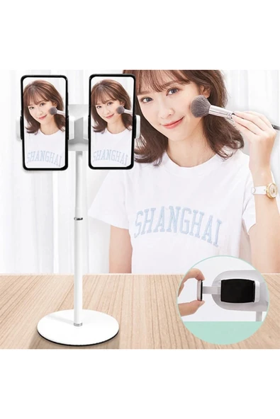 Akman ALLY Masa Üstü 2 Telefon Tutucu Stand YoutuberCanlı Yayın Selfie TikTok Make - ACL6203291-9255 - Resim 2