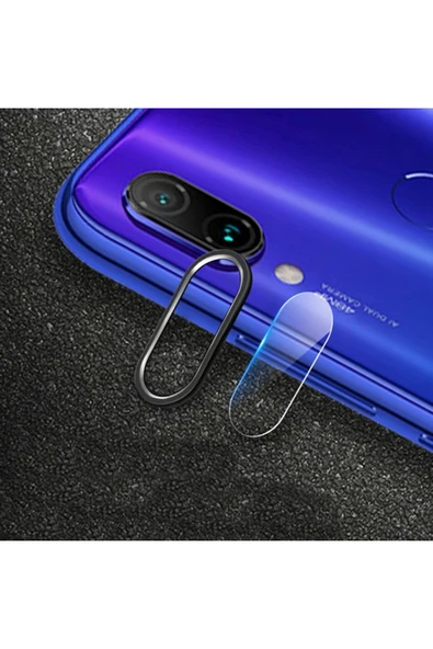 İsmiyle Al Xiaom Redmi Note 7 Kamera Koruma Metal Lens+ Kırılmaz Cam Set-(1903)