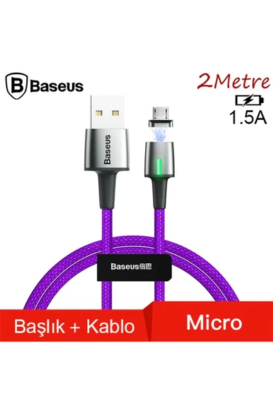 Akman Zinc Magnetic Usb Kablo Şarj Android Mikro Başlık 2Metre 1.5A-(1903) - ACL6209777-4846 - 2