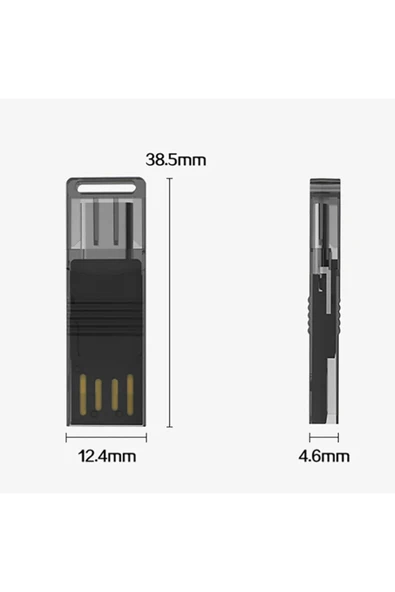 Akman ALLY Type-c Usb C Micro TF Kart Okuyucu - Telefon Tablet Pc-Laptop Bellek Kart O - ACL6208768-6399 - Resim 5