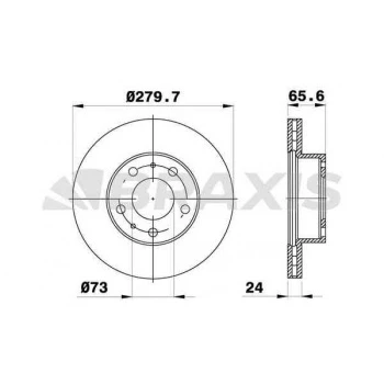 Fiat On Fren Disk Aynası Boxer Jumper Ducato Tum Modeller (97 13) 1000 1400kg 14q (15 Jant) Hava Sogutmal - Braxıs Ae0085 ürün görseli