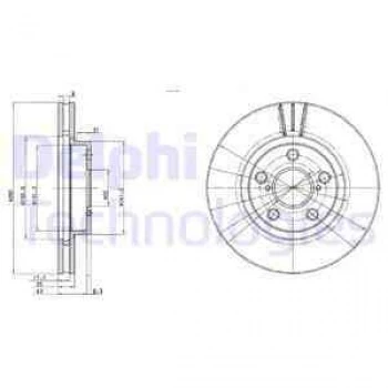 Toyota On Fren Disk (aynası) Toyota Avensis 97>02 (260x5) - Delphi Bg3347 ürün görseli
