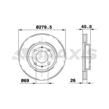 Mitsubıshı On Fren Aynası Havalı 276mm Lancer 03> Galant 01> - Braxıs Ae0521 ürün görseli