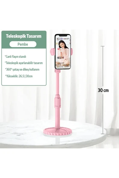 Akman ALLY Portatif 360 ° Masaüstü Cep Telefonu Standı - Tutucu-(1903) - ACL6209860-2019 - 3