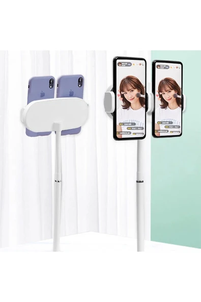Akman ALLY Masa Üstü 2 Telefon Tutucu Stand YoutuberCanlı Yayın Selfie TikTok Make - ACL6203291-9255 - Resim 4