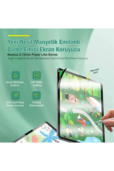 Akman iPad Mini 8.3inç (2021) Manyetik Kenarlı Mıknatıslı Ekran Koruyucu-(1903) - ACL6208702-3838 - 3