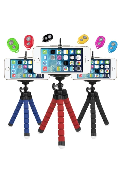 Akman Mini Tripod Selfie Masa Üstü Stand + Bluetooth Kumanda-(1903) - ACL6202938-1865 - 2