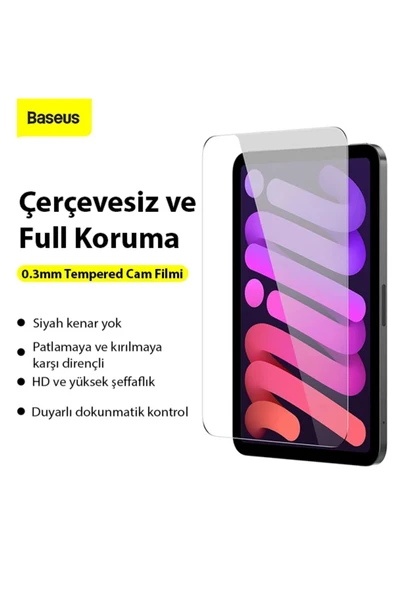 Akman 0.3mm iPad Mini 6 (2021) ve Mini 7 (2024) Tempered Cam Ekran Koruyucu-(1903) - ACL6204117-5848 - 2