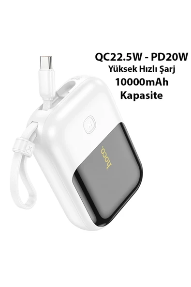 Akman HOCO Q20 Fountain 10000mAh 22.5W+PD20W Dijital Göstergeli Kablolu Powerbank-(19 - ACL6209179-2672 - Resim 4