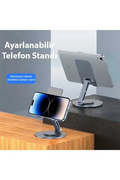 Akman Dux Ducis ES Series Alüminyum Alaşımlı 360° Dönebilen Katlanır Telefon St - ACL6204252-4460 - Resim 2
