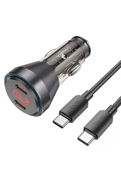 Akman HOCO NZ12C Graceful PD60W 2 Type-C Girişli Araç Çakmaklık Hızlı Şarj Alet - ACL6205569-2090 ürün görseli 1