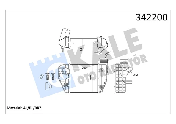 Vag Turbo Radyatoru Audı / Avant A6 2,0tdi 2,0tfsi (200×202×62) 04>11 - Kale 342200 ürün görseli