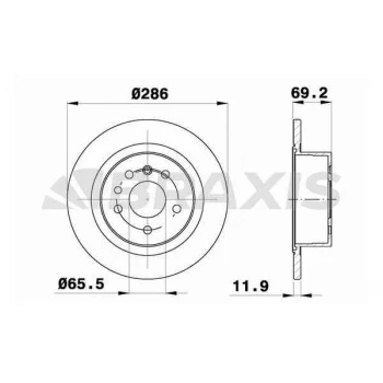 Opel Arka Fren Disk Aynası Hava Sogutmasız Omega B 2.0 / 2.5 24v / 2.5td / 3.0 24v 94> - Braxıs Ae0411 ürün görseli