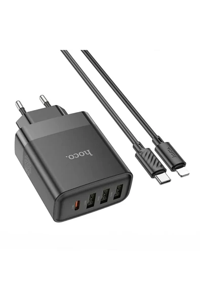 Akman HOCO C127A PD45W(1C3A) Hızlı Şarj Aleti + Type-C to iPhone Lightning Kablo Se - ACL6207337-5516 - Resim 4