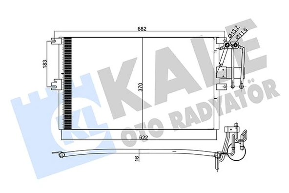 KLIMA RADYATORU VECTRA B (625×370×20) - KALE 358205 - 1