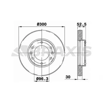 Hyundaı Ticarı On Fren Disk Aynası Havalı Hyundaı H1 Starex 2008-> (300x6) - Braxıs Ad1065 ürün görseli