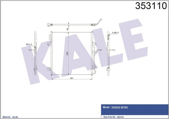 KLIMA RADYATORU JEEP CHROKEE 08> DODGE NITRO 06>12 - KALE 353110 - 1