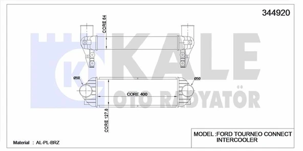 Ford Turbo Radyatoru Connect 1.8 Tdci 06>14 Al+pl System - Kale 344920 ürün görseli