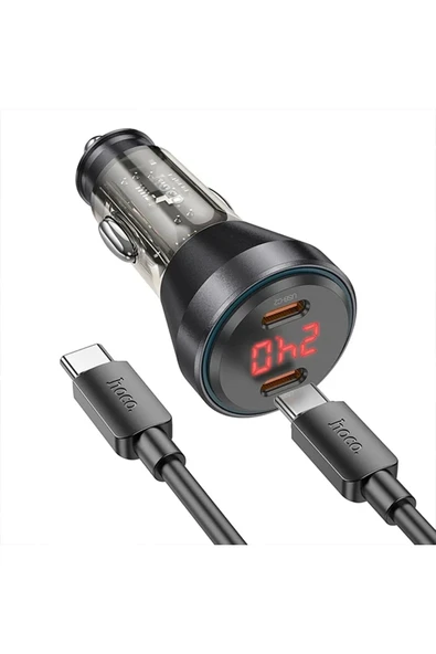 Akman HOCO NZ12C Graceful PD60W 2 Type-C Girişli Araç Çakmaklık Hızlı Şarj Alet - ACL6205569-2090 - Resim 5