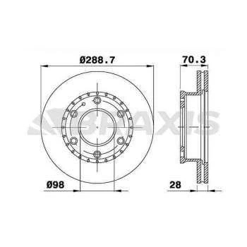 Mazda Ticarı On Fren Disk Aynası Havalı Mazda B2500 2.5 D Bt50 4x4 05-11 Ford Ranger 05-> 289x6 - Braxıs Ad0313 ürün görseli