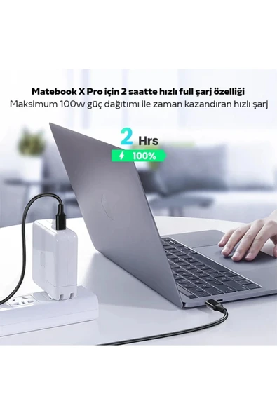 Akman ALLY USB Type-C PD3.1 100W(20V-5A) Hızlı Veri Şarj Kablosu 1metre-(1903) - ACL6204089-4023 - Resim 2