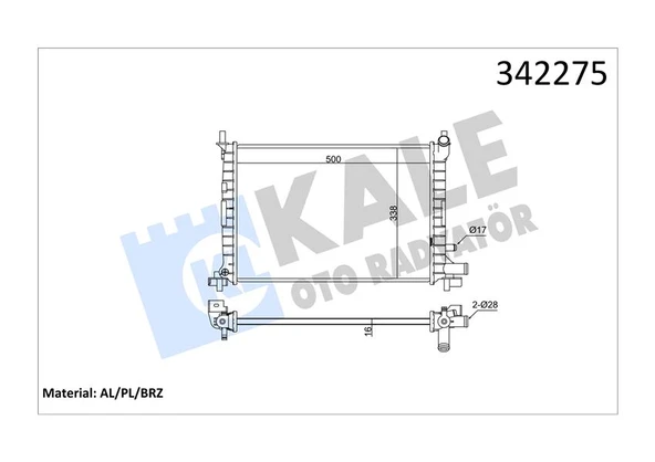 Ford Motor Su Radyatoru (+ac) Fiesta IV 96>02 Mazda 121 III 1,0 / 1,3 Hcs 1,4 Cvh Klimalı - Kale 342275 - Resim 1