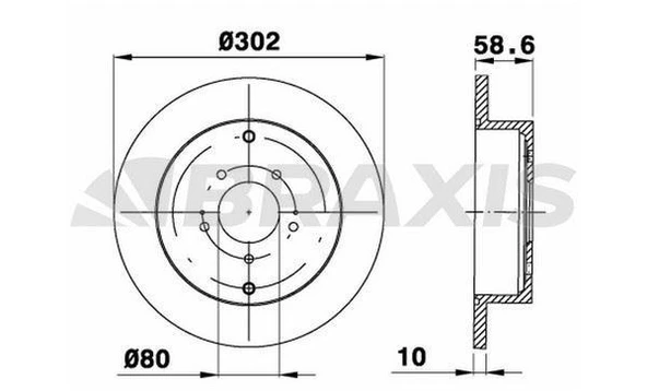 Mitsubıshı Arka Fren Aynası Outlander 2.0 2.2 2.4 3.0 4wd 06>12 P4007 07>12 C Crosser 07>13 5x302 - Braxıs Ae0421 ürün görseli