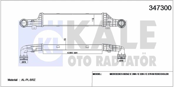 Mercedes Turbosarj Radyatoru E-Class W210 98>02 S210 99>03 - Kale 347300 ürün görseli