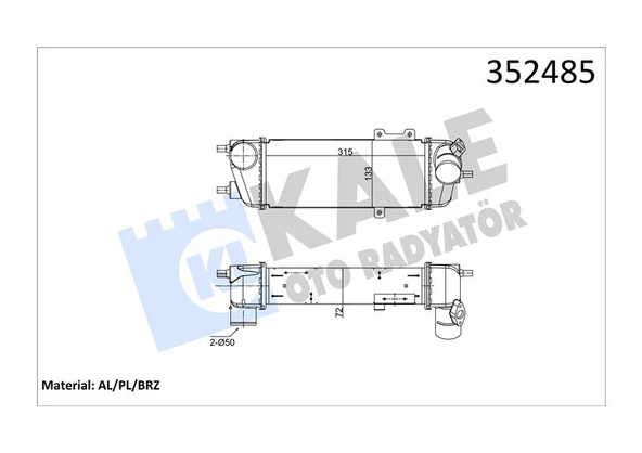 Hyundaı Turbo Radyatoru İntercoler Hyundaı İ30 - Kia Ceed 1.6 Crdi 07>12 - Kale 352485 ürün görseli
