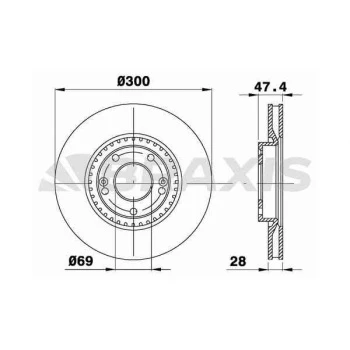 Hyundaı On Fren Disk Aynası İx35 10> Sonata 05> Tucson 08> Rio 11> 1,4 Sportage 04> İ40 11> 300mm - Braxıs Ae0274 ürün görseli