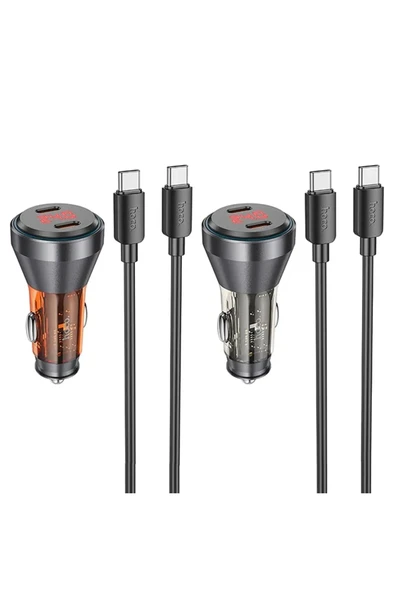 Akman HOCO NZ12C Graceful PD60W 2 Type-C Girişli Araç Çakmaklık Hızlı Şarj Alet - ACL6205569-2090 - Resim 6
