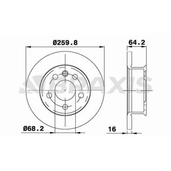 Vag On Fren Disk Aynası Transporter T4 1.8 / 1.9d / Td / Tdi 2.0 / 2.4d / 2.5 2.5tdi / 2.8 Caravelle 90> - Braxıs Ae0317 ürün görseli