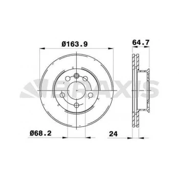 Vag On Fren Disk Aynası Havalı Transporter T4 1.8 / 1.9d / Td / Tdi / 2.0 / 2.4d / 2.5 / 2.5tdi / 2.8 90 - Braxıs Ae0315 ürün görseli