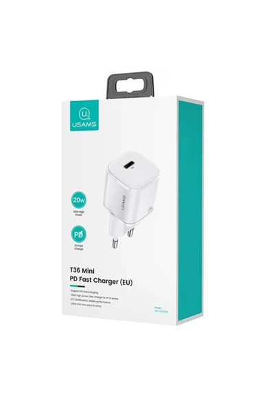 Akman USAMS T36 20W Mini PD Hızlı Şarj Aleti 20W USB-C Güç Adaptörü-(1903) - ACL6208082-6847 - Resim 5