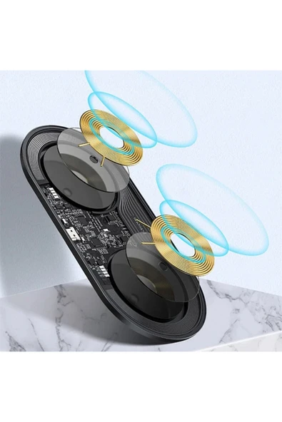 Akman Simple 2in1 Kablosuz Wireless Şarj 18W iPhones+iPods-(1903) - ACL6203264-7147 - Resim 6