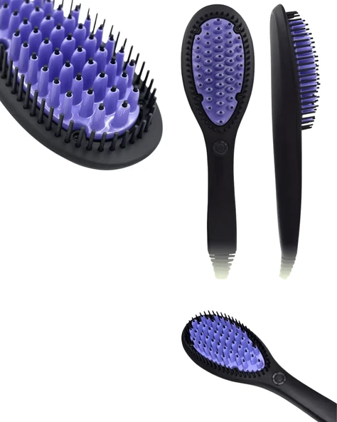 Siyah Renk Seramik Elektrikli Saç Düzleştirici Fırça – 210°C Isı Ayarı - 4