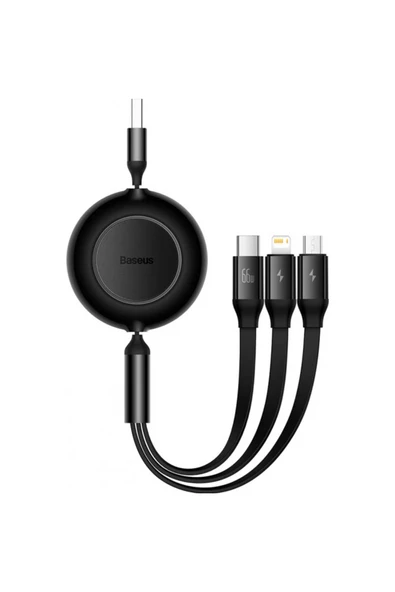 Akman 66W Makaralı 3in1 Type-C + Lightning + Micro USB Kablo Hızlı Şarj Kablosu-(1 - ACL6208577-3824 - Resim 2