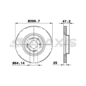 Honda On Fren Disk Aynası Havalı Honda Accord VIII 202 Cdti 204 03-08 (300x5) - Braxıs Ae0344 ürün görseli