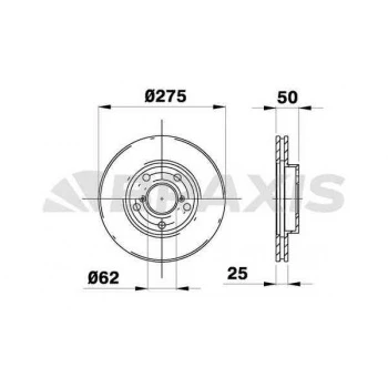 Toyota On Fren Disk (aynası) Havalı Toyota Rav 4 00-05 (275x5) - Braxıs Ae0183 ürün görseli